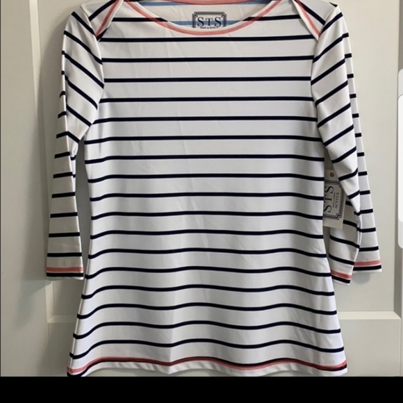NWT Sail to Sable Active navy striped top S - Picture 1 of 4